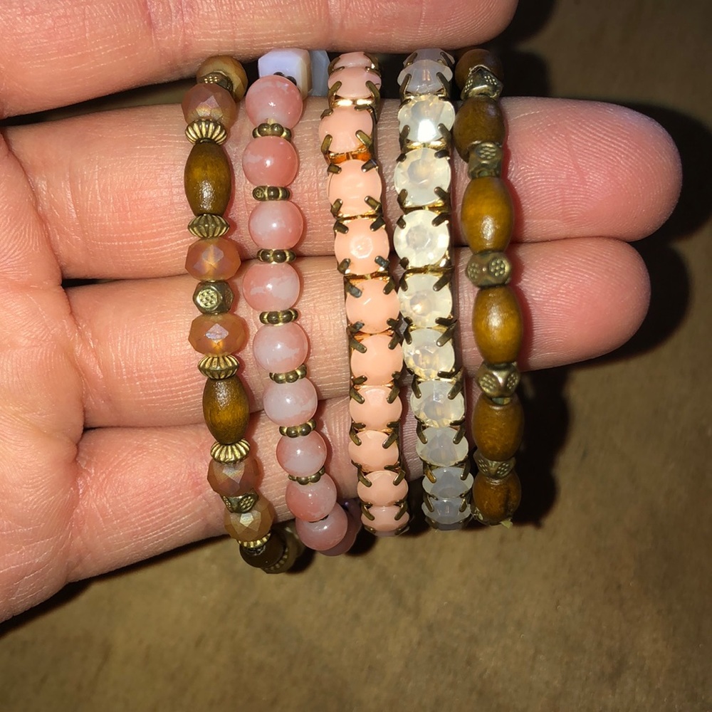 trendy stacked bracelets